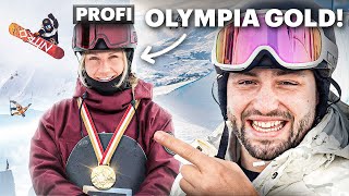 Olympia Trainerin bringt mir Snowboard Tricks bei! | Größter Funpark Europas!