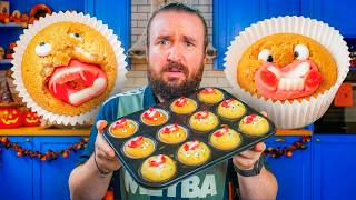 Ich BACKE die GRUSELIGSTEN Muffins für HALLOWEEN (Nina lacht mich aus)